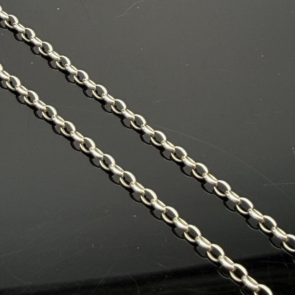 Shablool Didae Sterling 925 Silver Israel 1.5mm Rolo Chain Necklace 30"+2" Long